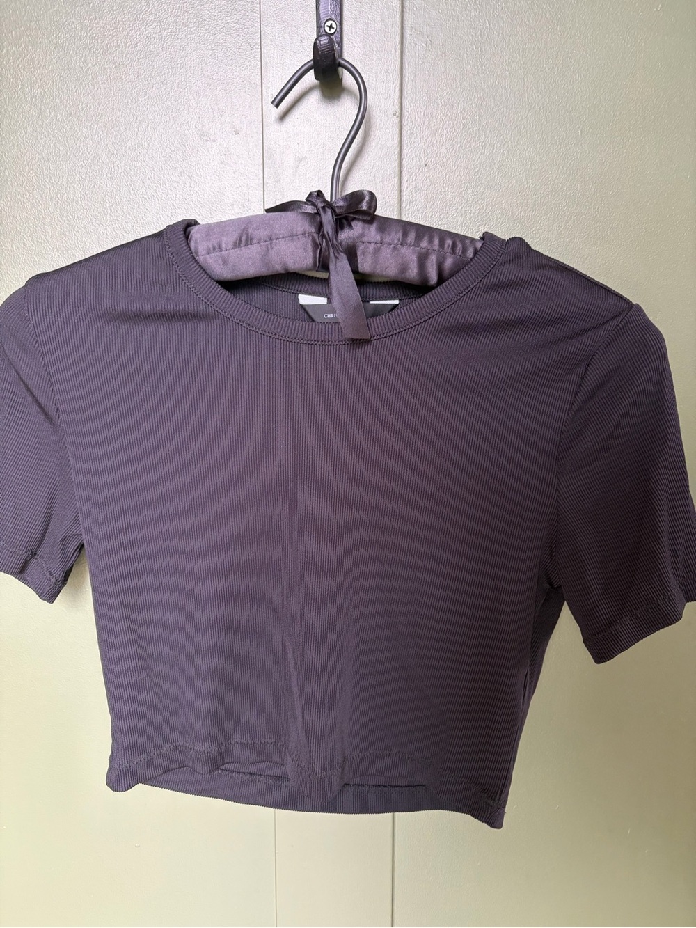 REVOLVE x Chrissy Teigen Ribbed Crewneck Crop Top in Black